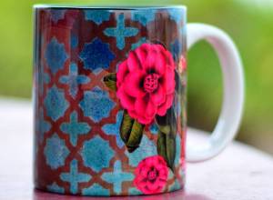 Indian Rose mug Plum Chutney
